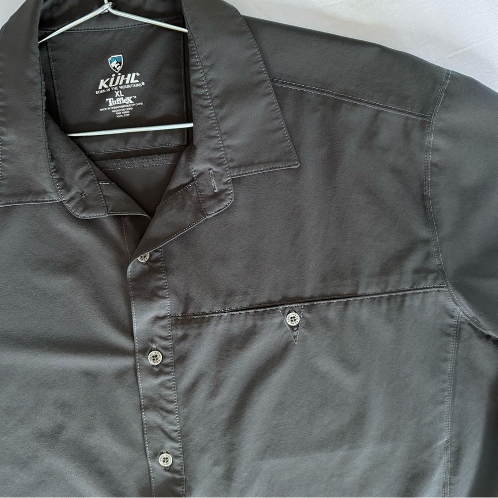 Kuhl Shirt Mens XL Gray Short Sleeve Button Up Outdoor Hiking Lightweight - Picture 3 of 8